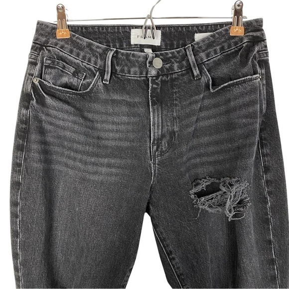 Frame Le Mini Boot Jeans Waist 29 Womens 8 Pepperdine Slash Distressed Black - Picture 4 of 11